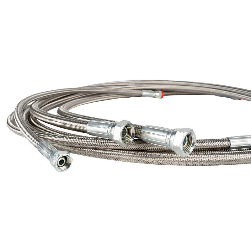 অ্যান্টি-স্ট্যাটিক অ্যাপ্লিকেশনের জন্য উচ্চ তাপমাত্রা প্রতিরোধ এবং রাসায়নিক প্রতিরোধী বৈশিষ্ট্য সহ PTFE হোস অ্যাসেম্বলি