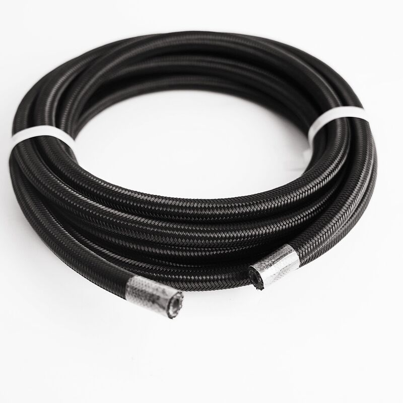 High Performance Flexible NBR Fuel Hose – Black Nylon Braided, Oil Resistant, Free Cutting Service for Industrial Hydraulic Systems